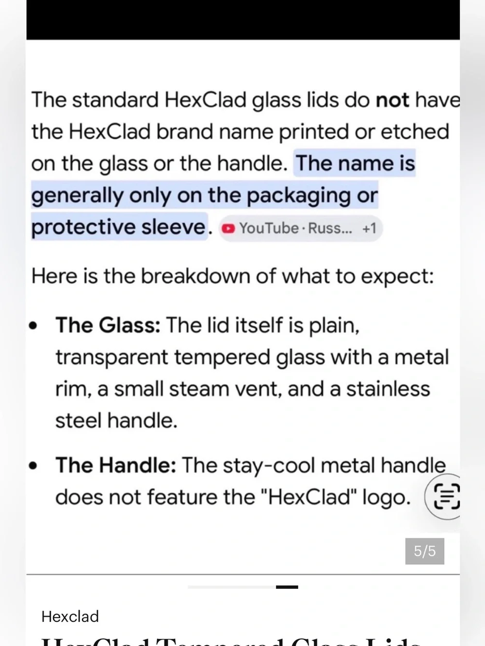 HexClad Tempered Glass Lids Set - Clear with Stainless Handles